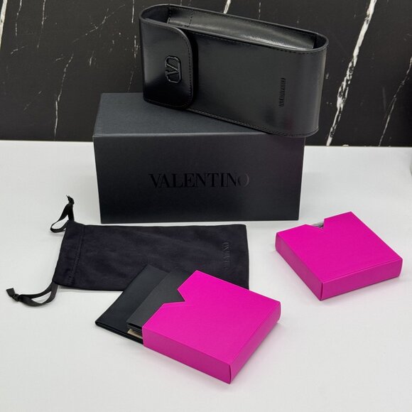 NEW VALENTINO SUNGLASSES WOMEN BLACK EYEWEAR VALENTINO V-GOLD-II VLS-161A